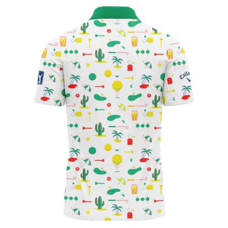 White Background Green Yellow Red Pattern Golf 124th U.S. Open Pinehurst Callaway Polo Shirt Style Classic