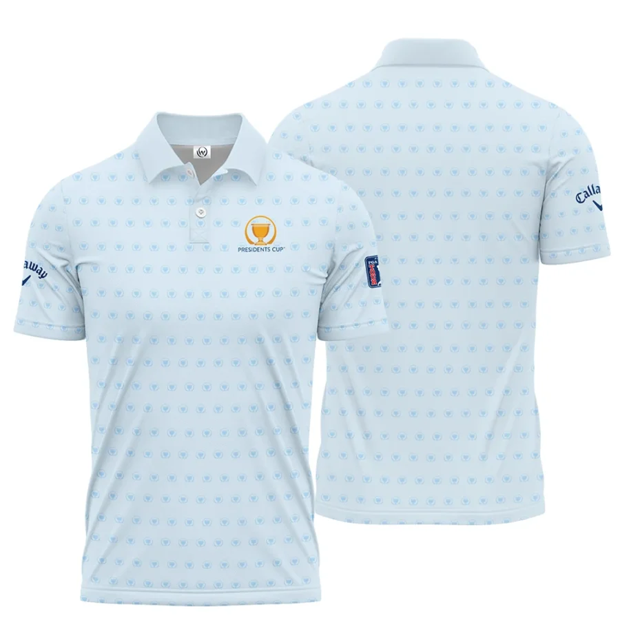 Presidents Cup Light Blue Golf Purple Patern Background Callaway Polo Shirt Style Classic