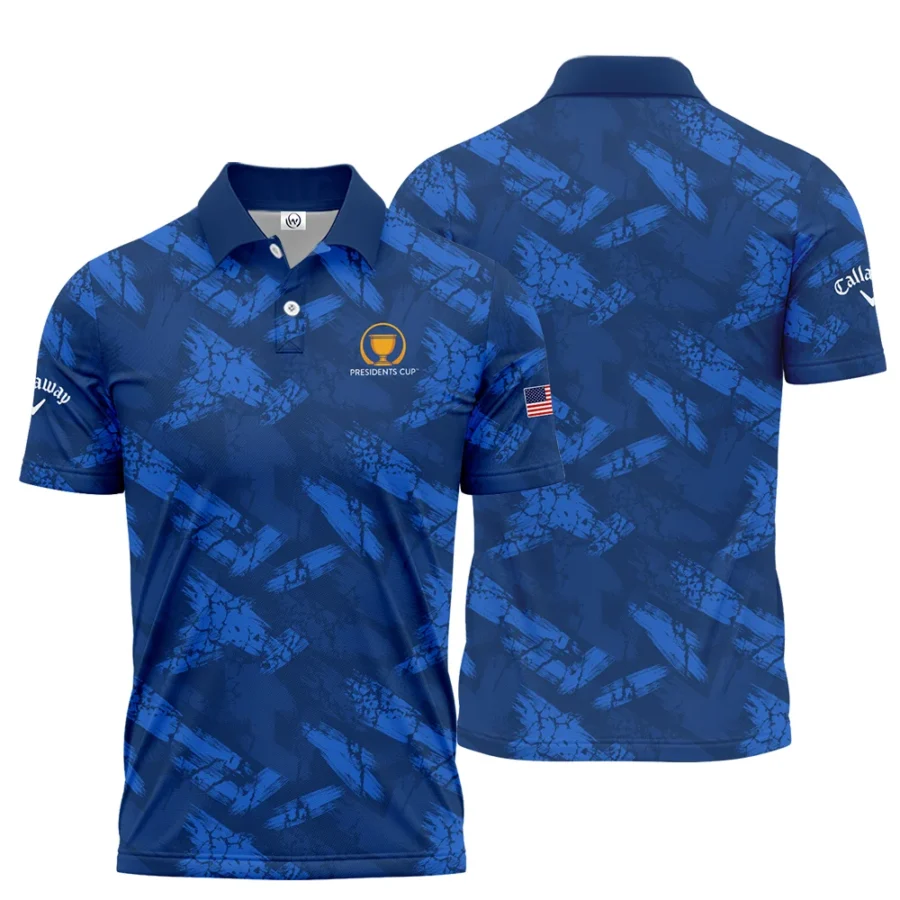 Presidents Cup Dark Blue Grunge Pattern Background Callaway Polo Shirt Style Classic