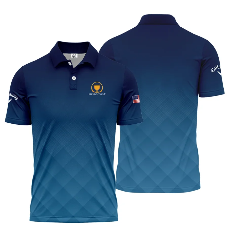 Presidents Cup Dark Blue Abstract Background With Sport Pattern Callaway Polo Shirt Style Classic