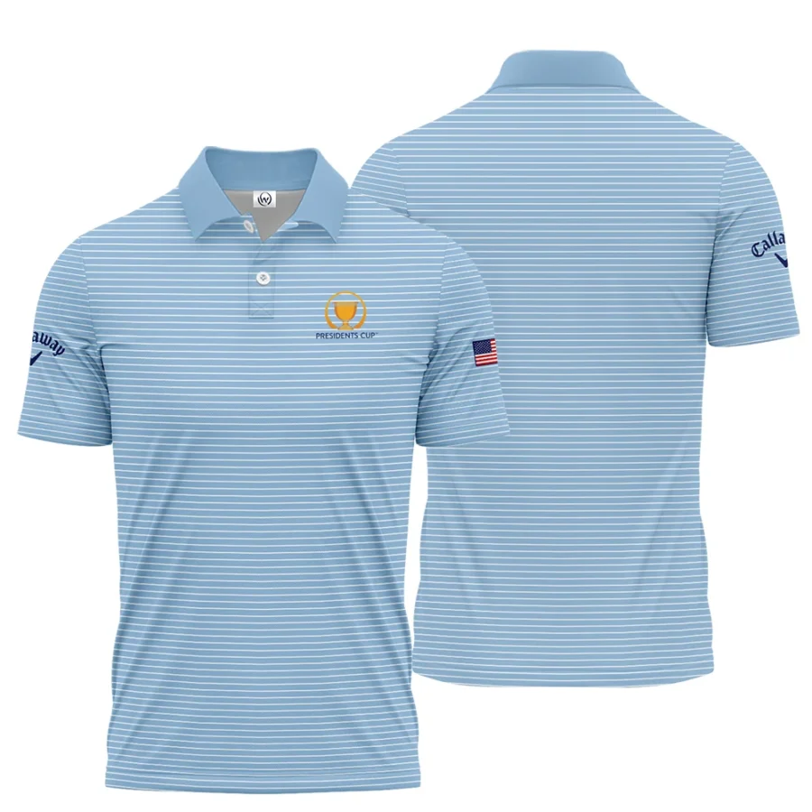 Presidents Cup Light Blue Line White Pattern Callaway Polo Shirt Style Classic