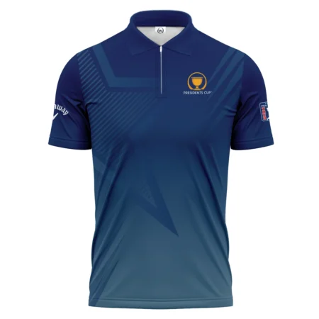 Presidents Cup Dark Blue Star Gradient Background Callaway Zipper Polo Shirt Style Classic