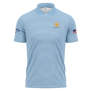 Presidents Cup Light Blue Line White Pattern Callaway Vneck Polo Shirt Style Classic