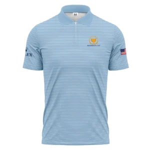 Presidents Cup Light Blue Line White Pattern Rolex Polo Shirt Style Classic