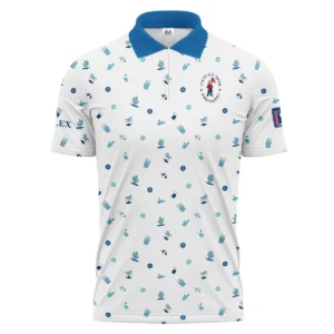 Blue Pattern Golf White Background 124th U.S. Open Pinehurst Rolex Polo Shirt Style Classic