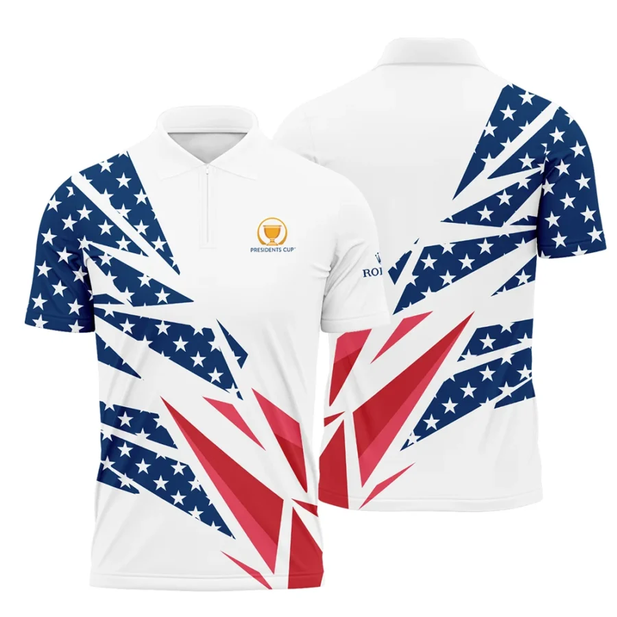 Flag American Cup Presidents Cup Rolex Zipper Polo Shirt All Over Prints QTPR2606A1ROXZPL