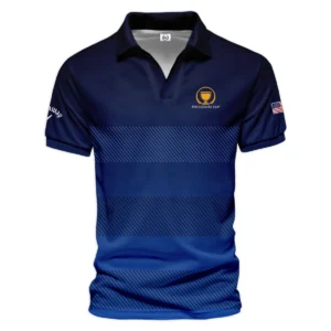 Dark Blue Gradient Line Pattern Background Presidents Cup Callaway Zipper Polo Shirt Style Classic