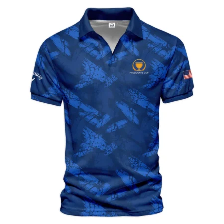 Presidents Cup Dark Blue Grunge Pattern Background Callaway Vneck Polo Shirt Style Classic