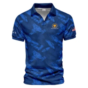 Presidents Cup Dark Blue Grunge Pattern Background Rolex Zipper Polo Shirt Style Classic