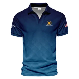 Presidents Cup Dark Blue Abstract Background With Sport Pattern Callaway Zipper Polo Shirt Style Classic