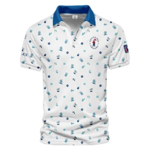 Blue Pattern Golf White Background 124th U.S. Open Pinehurst Rolex Zipper Polo Shirt Style Classic