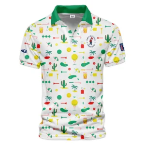 White Background Green Yellow Red Pattern Golf 124th U.S. Open Pinehurst Ping Zipper Polo Shirt Style Classic