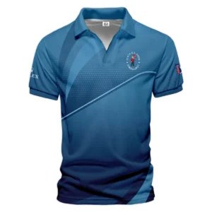 124th U.S. Open Pinehurst Dark Blue Gradient Background Rolex Zipper Polo Shirt Style Classic