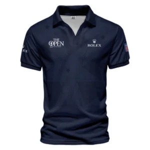 Golf Sport Navy Star 152nd Open Championship Pinehurst Rolex Zipper Polo Shirt Style Classic