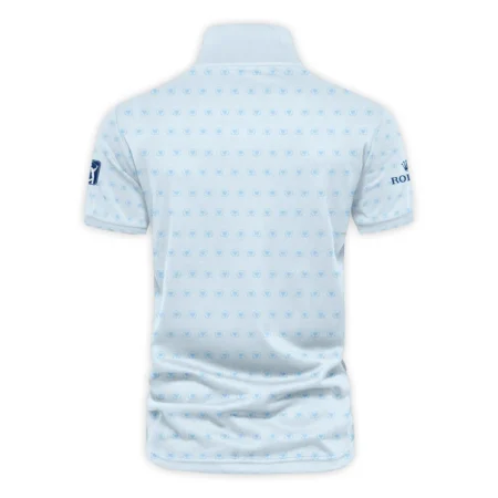 Presidents Cup Light Blue Golf Purple Patern Background Rolex Vneck Polo Shirt Style Classic