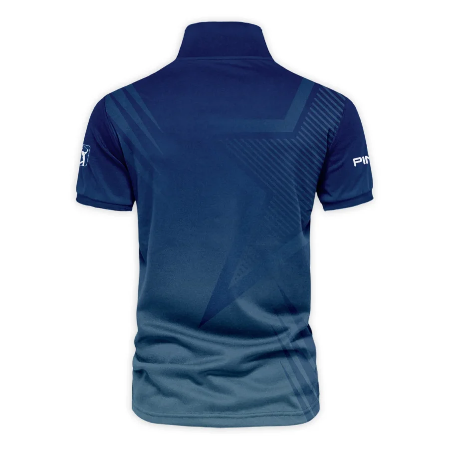 Presidents Cup Dark Blue Star Gradient Background Ping Vneck Polo Shirt Style Classic