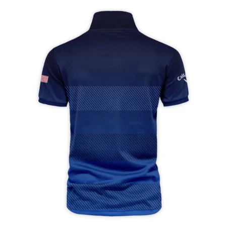 Dark Blue Gradient Line Pattern Background Presidents Cup Callaway Vneck Polo Shirt Style Classic