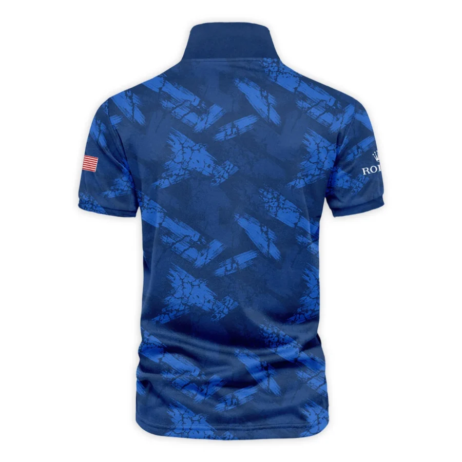 Presidents Cup Dark Blue Grunge Pattern Background Rolex Vneck Polo Shirt Style Classic