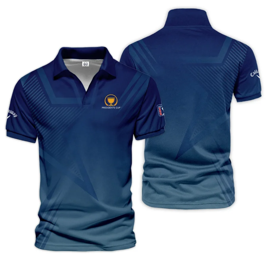 Presidents Cup Dark Blue Star Gradient Background Callaway Vneck Polo Shirt Style Classic