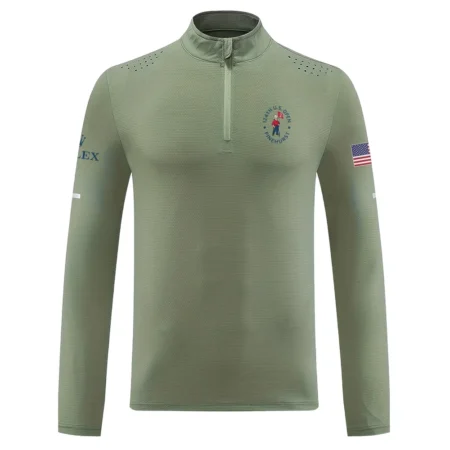 Men's Athletic Long Sleeve Shirt Rolex 124th U.S. Open Pinehurst Half Zipper T-shirt