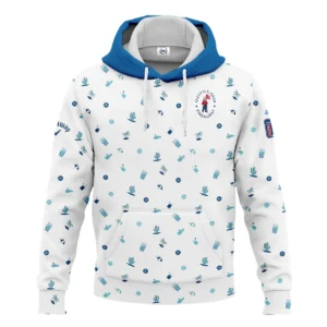 Blue Pattern Golf White Background 124th U.S. Open Pinehurst Callaway Zipper Hoodie Shirt Style Classic