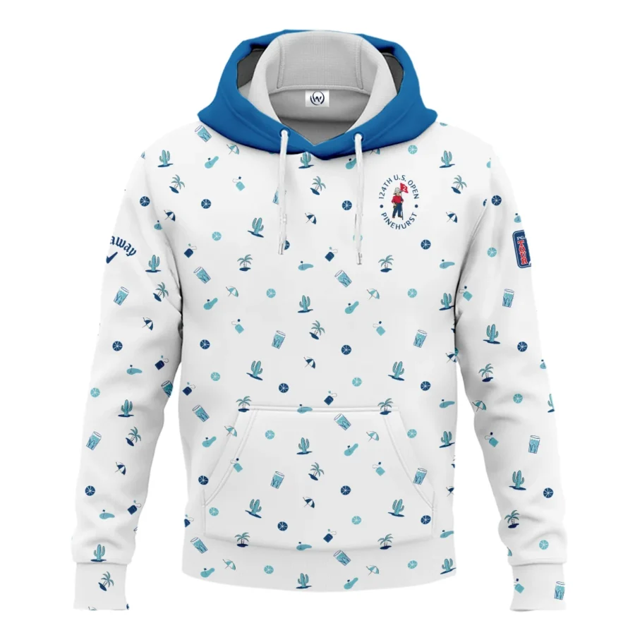 Blue Pattern Golf White Background 124th U.S. Open Pinehurst Callaway Hoodie Shirt Style Classic