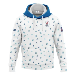 Blue Pattern Golf White Background 124th U.S. Open Pinehurst Ping Zipper Hoodie Shirt Style Classic