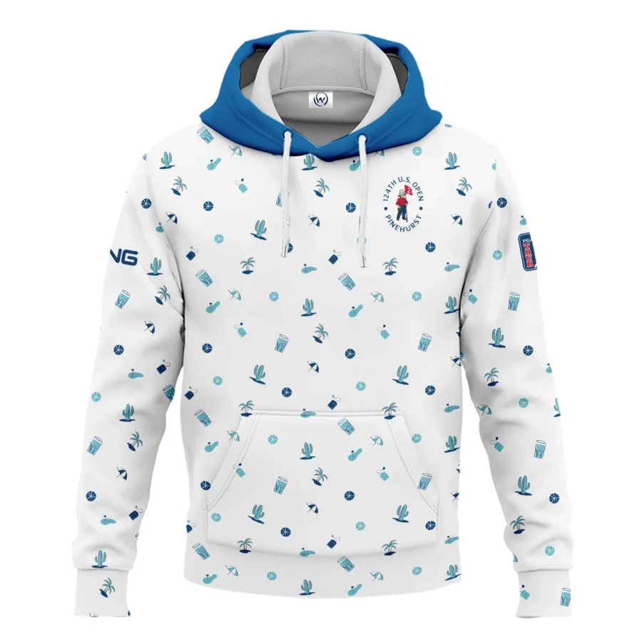 Blue Pattern Golf White Background 124th U.S. Open Pinehurst Ping Hoodie Shirt Style Classic