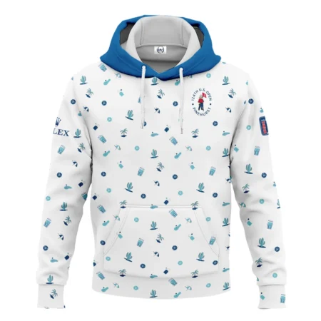 Blue Pattern Golf White Background 124th U.S. Open Pinehurst Rolex Hoodie Shirt Style Classic