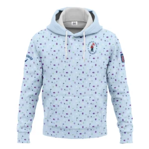 124th U.S. Open Pinehurst Light Blue Golf Purple Patern Background Callaway Zipper Hoodie Shirt Style Classic