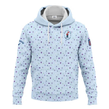 124th U.S. Open Pinehurst Light Blue Golf Purple Patern Background Callaway Hoodie Shirt Style Classic