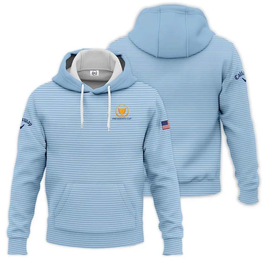 Presidents Cup Light Blue Line White Pattern Callaway Hoodie Shirt Style Classic