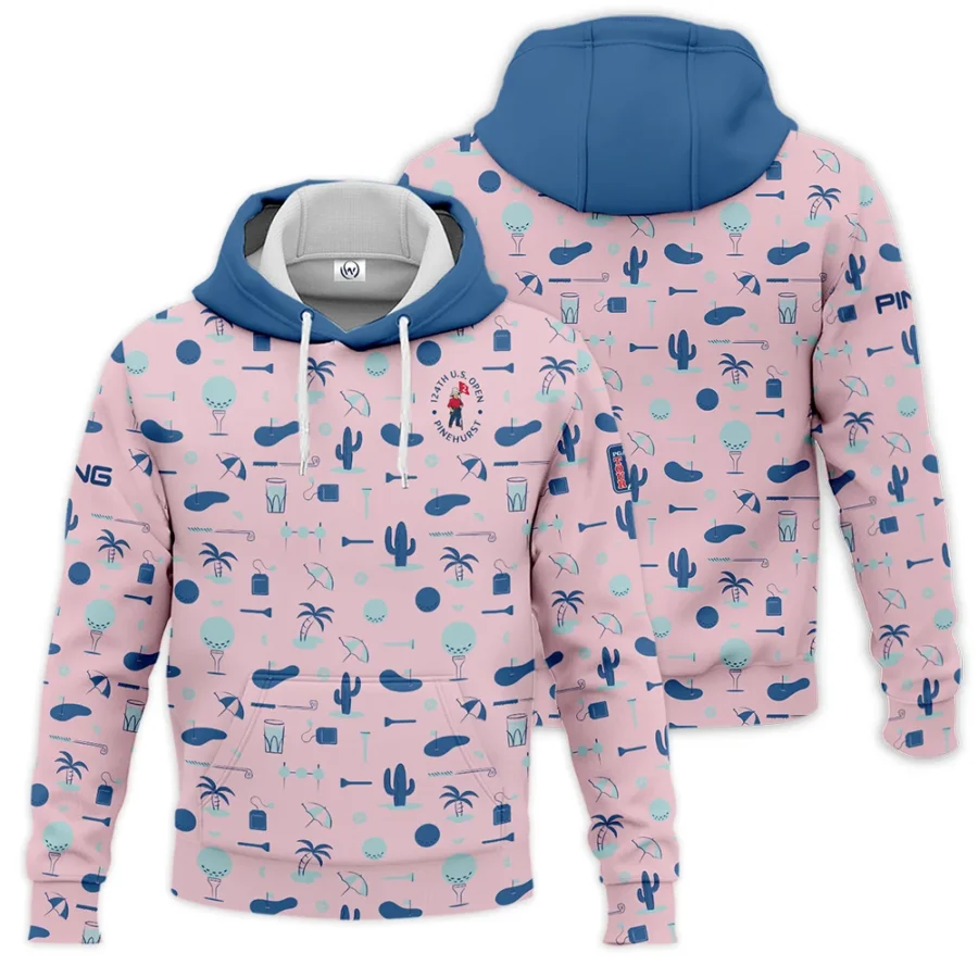 124th U.S. Open Pinehurst Golf Blue Pattern Pink Ping Hoodie Shirt Style Classic