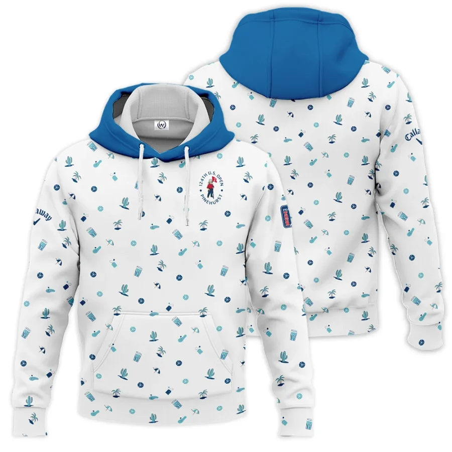 Blue Pattern Golf White Background 124th U.S. Open Pinehurst Callaway Hoodie Shirt Style Classic