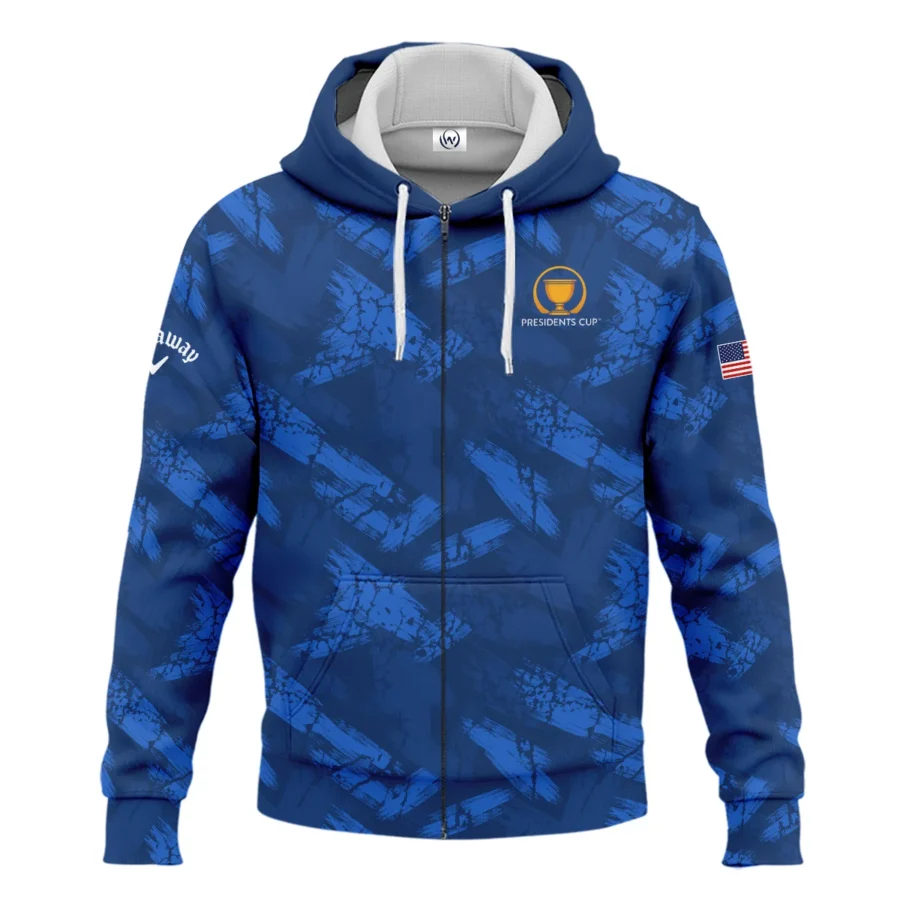 Presidents Cup Dark Blue Grunge Pattern Background Callaway Zipper Hoodie Shirt Style Classic