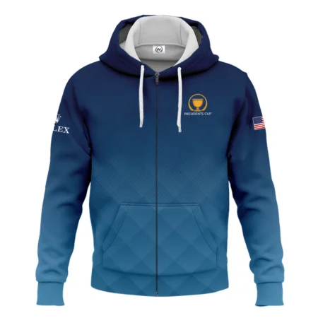 Presidents Cup Dark Blue Abstract Background With Sport Pattern Rolex Zipper Hoodie Shirt Style Classic