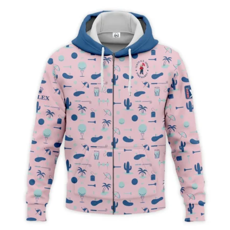 124th U.S. Open Pinehurst Golf Blue Pattern Pink Rolex Zipper Hoodie Shirt Style Classic