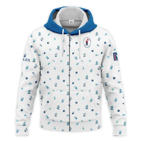 Blue Pattern Golf White Background 124th U.S. Open Pinehurst Rolex Zipper Hoodie Shirt Style Classic