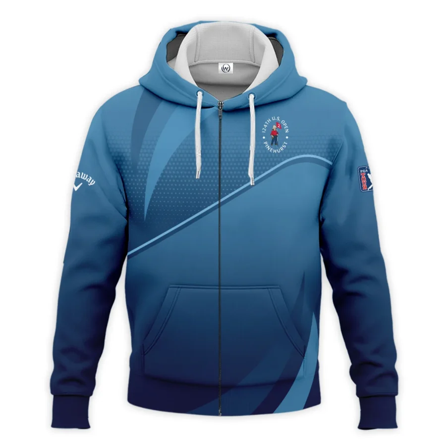 124th U.S. Open Pinehurst Dark Blue Gradient Background Callaway Zipper Hoodie Shirt Style Classic