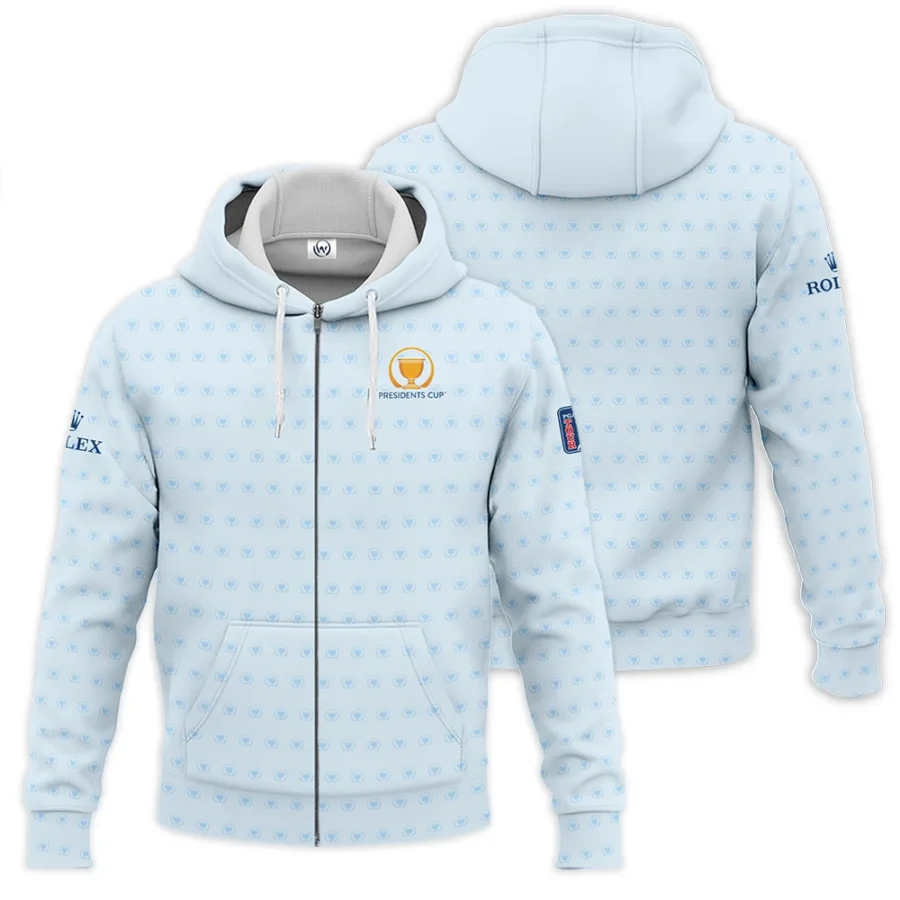 Presidents Cup Light Blue Golf Purple Patern Background Rolex Zipper Hoodie Shirt Style Classic