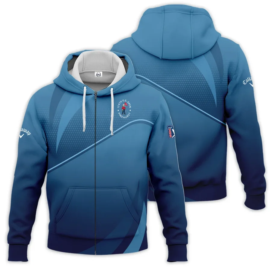 124th U.S. Open Pinehurst Dark Blue Gradient Background Callaway Zipper Hoodie Shirt Style Classic