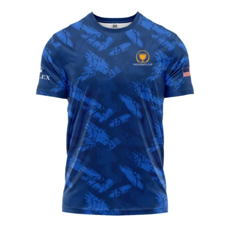 Presidents Cup Dark Blue Grunge Pattern Background Rolex Performance T-Shirt Style Classic