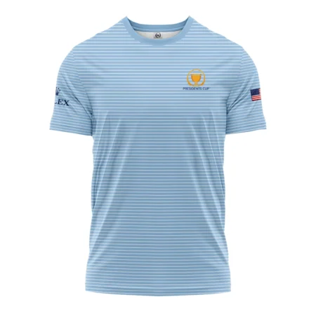 Presidents Cup Light Blue Line White Pattern Rolex Performance T-Shirt Style Classic