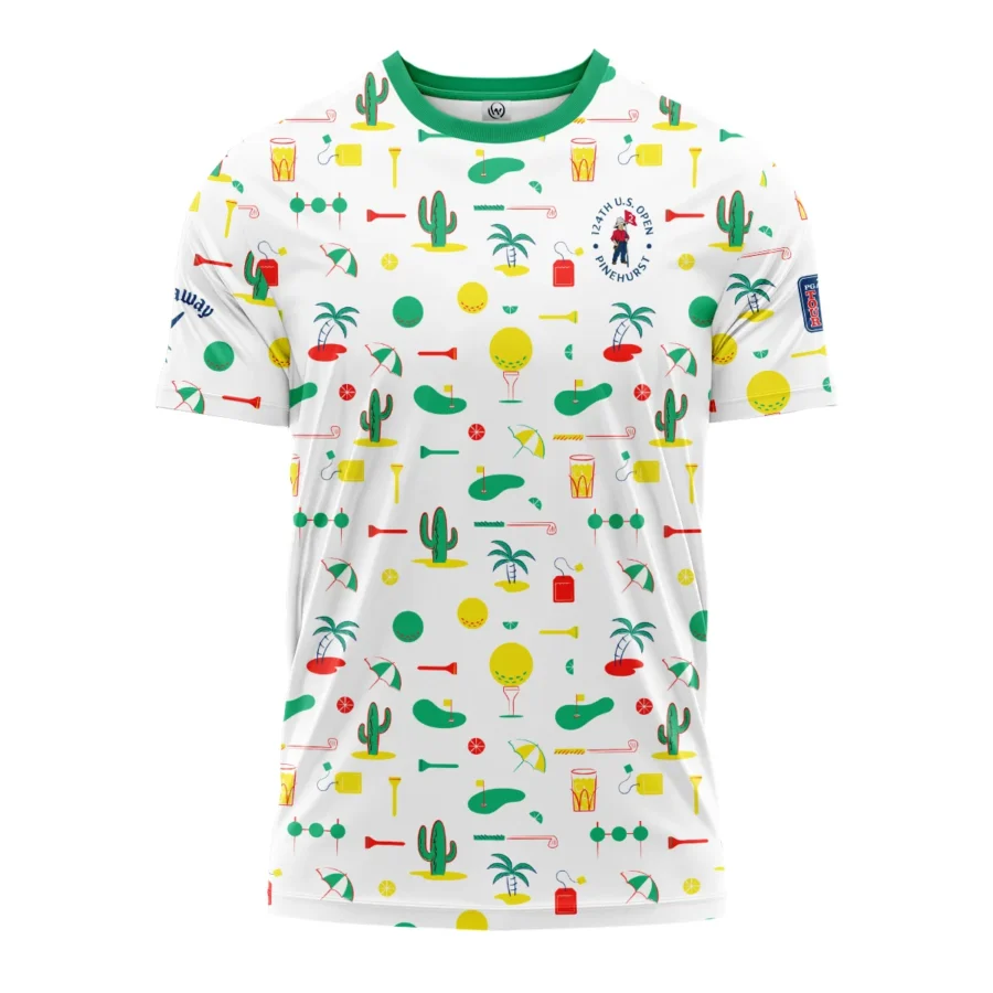 White Background Green Yellow Red Pattern Golf 124th U.S. Open Pinehurst Callaway Performance T-Shirt Style Classic