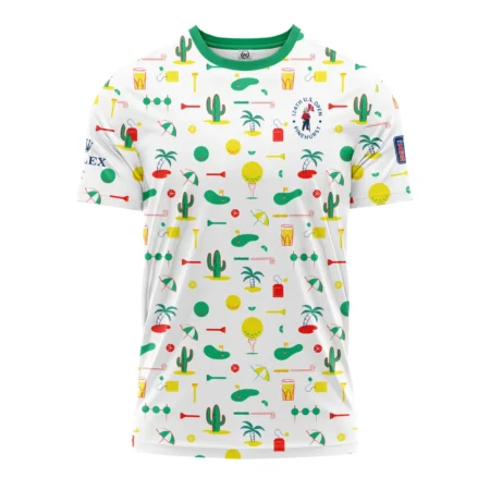 White Background Green Yellow Red Pattern Golf 124th U.S. Open Pinehurst Rolex Performance T-Shirt Style Classic