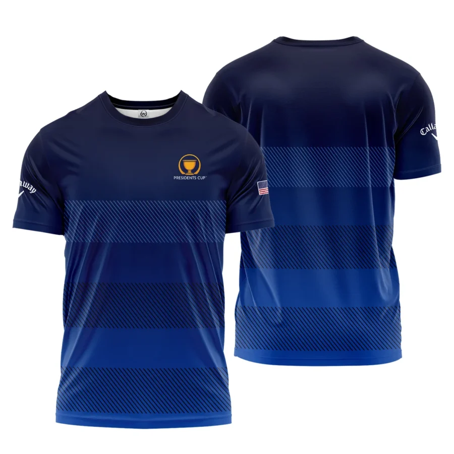 Dark Blue Gradient Line Pattern Background Presidents Cup Callaway Performance T-Shirt Style Classic