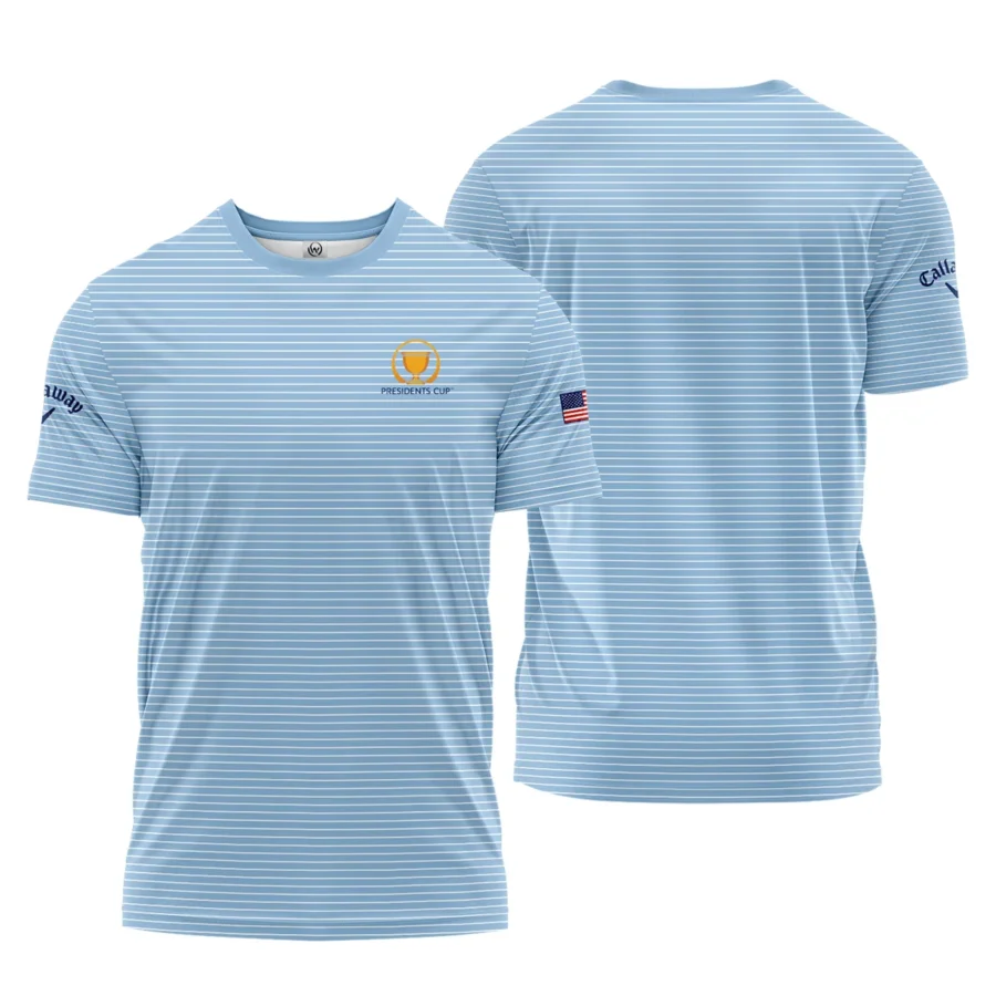 Presidents Cup Light Blue Line White Pattern Callaway Performance T-Shirt Style Classic