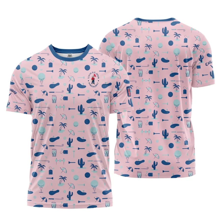 124th U.S. Open Pinehurst Golf Blue Pattern Pink Callaway Performance T-Shirt Style Classic