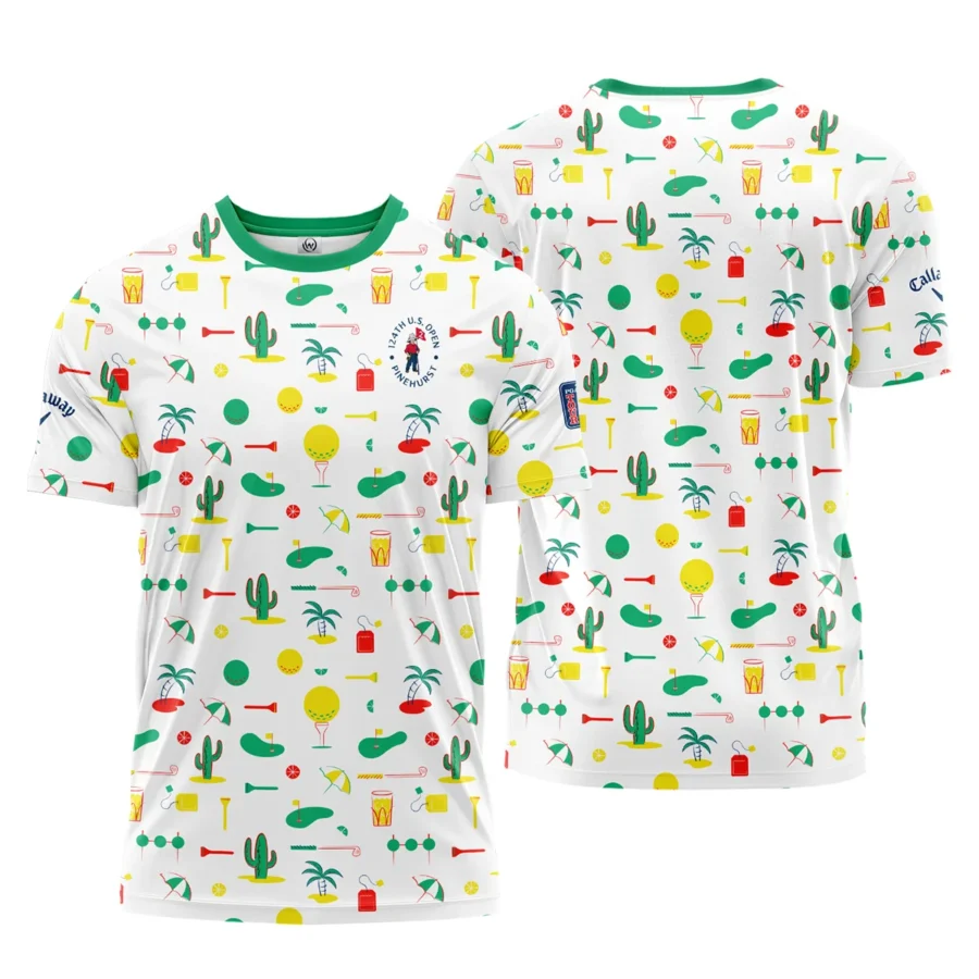 White Background Green Yellow Red Pattern Golf 124th U.S. Open Pinehurst Callaway Performance T-Shirt Style Classic