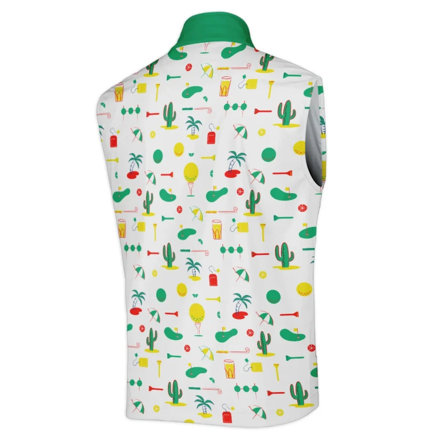 White Background Green Yellow Red Pattern Golf 124th U.S. Open Pinehurst Callaway Sleeveless Jacket Style Classic